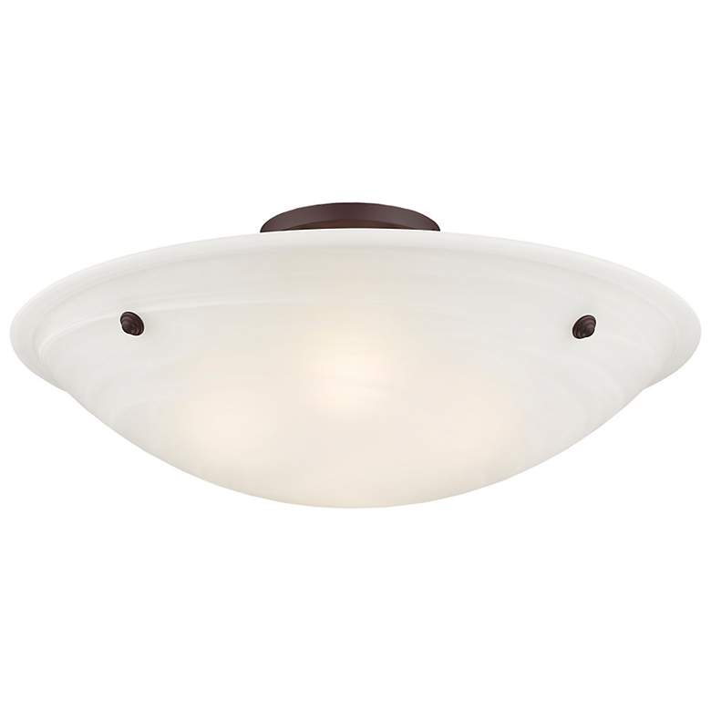 Image 6 Livex Oasis 24" Wide Bronze with White Alabaster Glass Ceiling Light more views