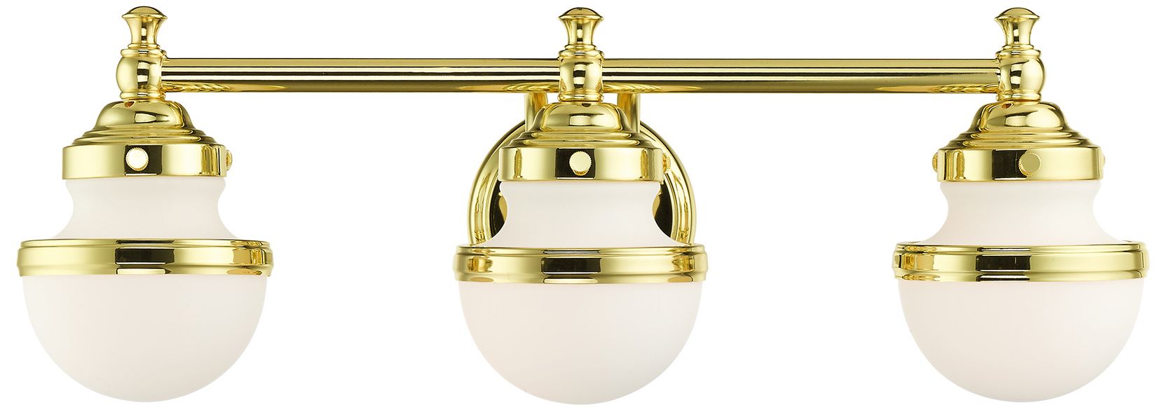 Livex Oldwick 24" Wide Polished Brass 3-Light Bath Light