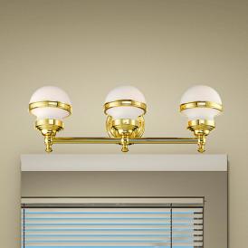 Livex Oldwick 24" Wide Polished Brass 3-Light Bath Light Livex Oldwick 24" Wide Polished Brass 3-Light Bath Light