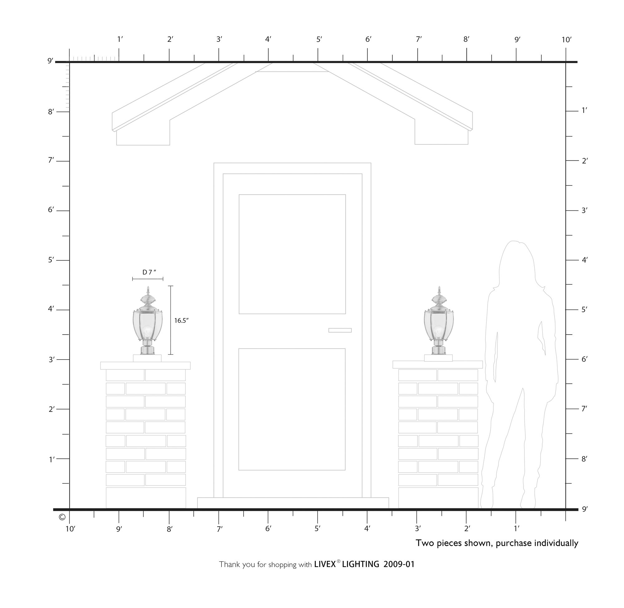 Livex Outdoor Basics 16 1/2" Antique Brass Outdoor Post Mount Light