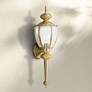 1_Livex Outdoor Basics 25 1/4" High Polished Brass Lantern Wall Light