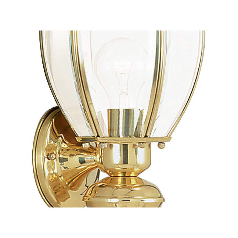 Image 3 Livex Outdoor Basics 25 1/4" High Polished Brass Lantern Wall Light more views