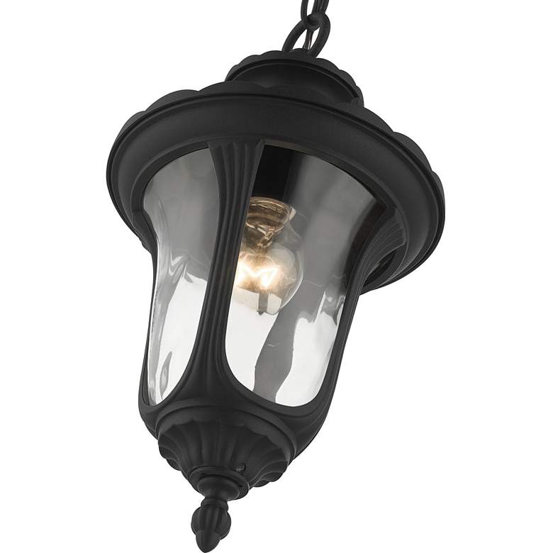 Image 4 Livex Oxford 14" High Textured Black Lantern Outdoor Hanging Light more views