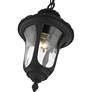 Livex Oxford 14" High Textured Black Lantern Outdoor Hanging Light