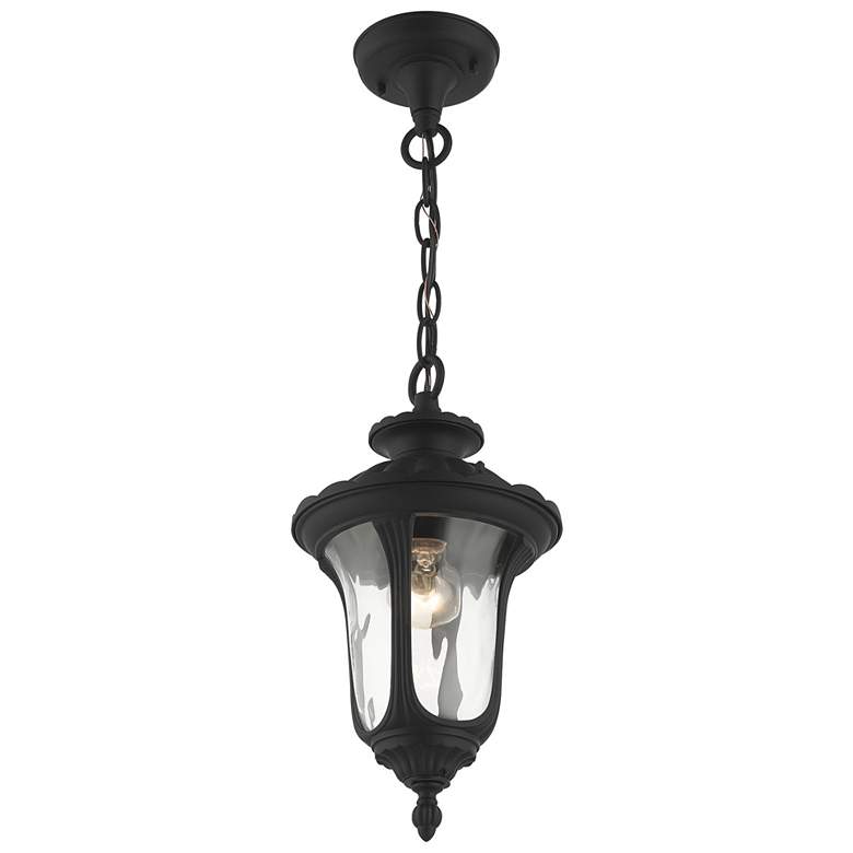 Image 5 Livex Oxford 14" High Textured Black Lantern Outdoor Hanging Light more views
