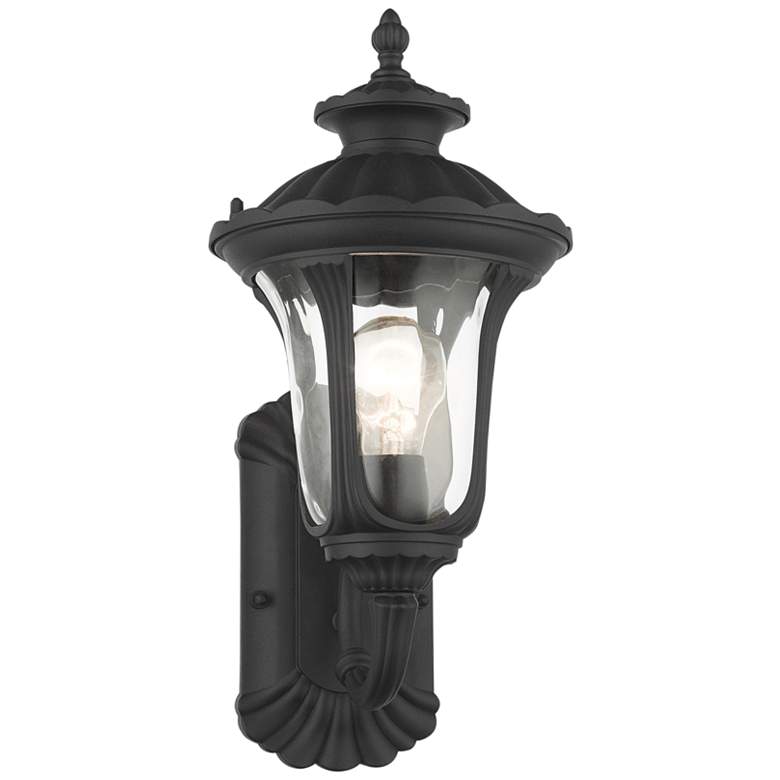 Image 2 Livex Oxford 15 1/2" High Black Upward Lantern Outdoor Wall Light