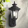 1_Livex Oxford 15 1/2" High Black Upward Lantern Outdoor Wall Light