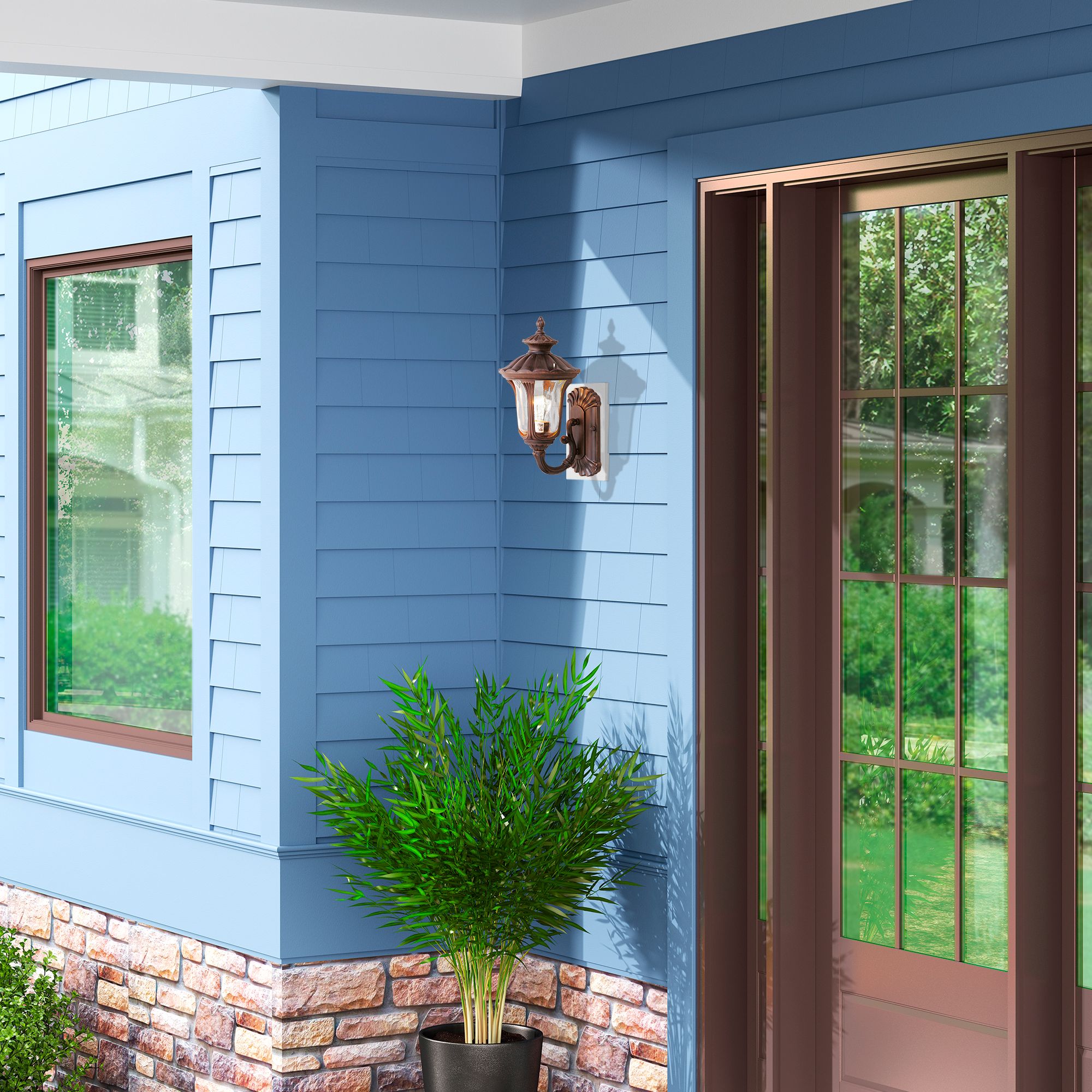 Image 6 Livex Oxford 15 1/2" High Imperial Bronze Outdoor Wall Light more views