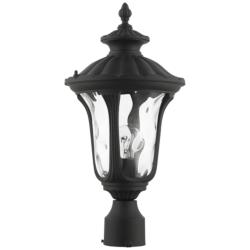 Livex Oxford 15 1/2" High Textured Black Lantern Outdoor Post Light