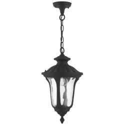 Livex Oxford 17 1/2" High Textured Black Lantern Outdoor Hanging Light