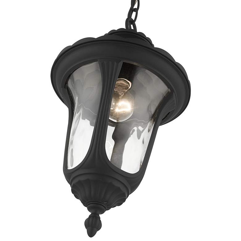 Image 3 Livex Oxford 17 1/2" High Textured Black Lantern Outdoor Hanging Light more views