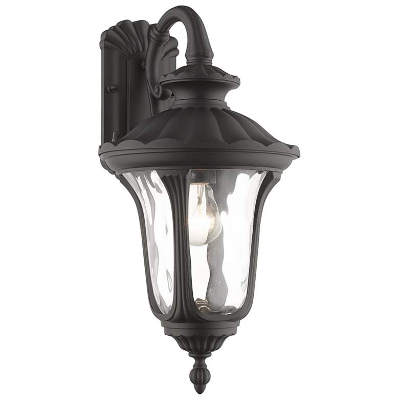 Image 2 Livex Oxford 19" High Black Downward Lantern Outdoor Wall Light