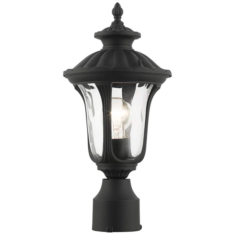 Image 2 Livex Oxford 19" High Textured Black Lantern Outdoor Post Light