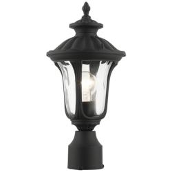 Livex Oxford 19" High Textured Black Lantern Outdoor Post Light