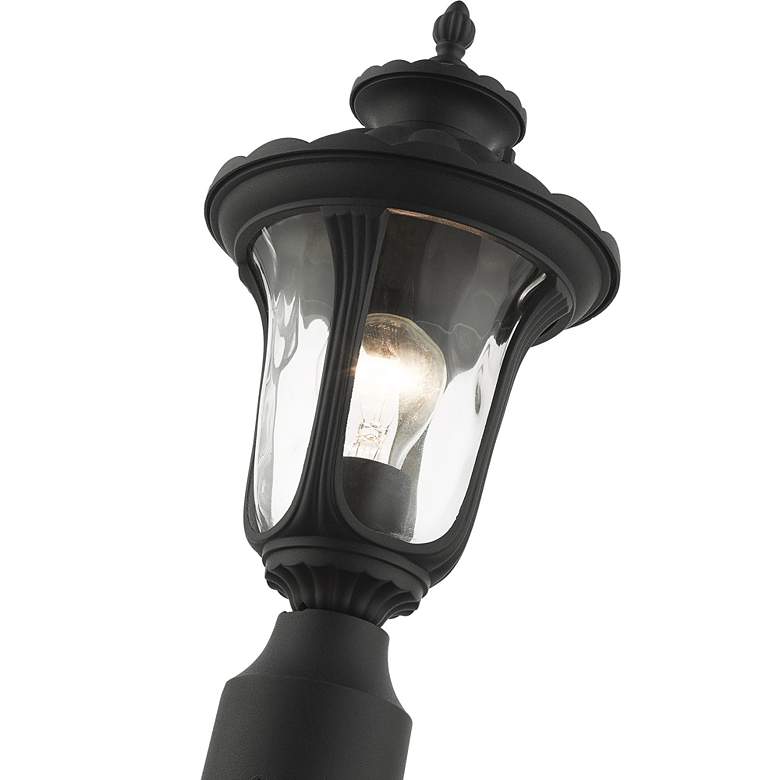 Image 3 Livex Oxford 19" High Textured Black Lantern Outdoor Post Light more views