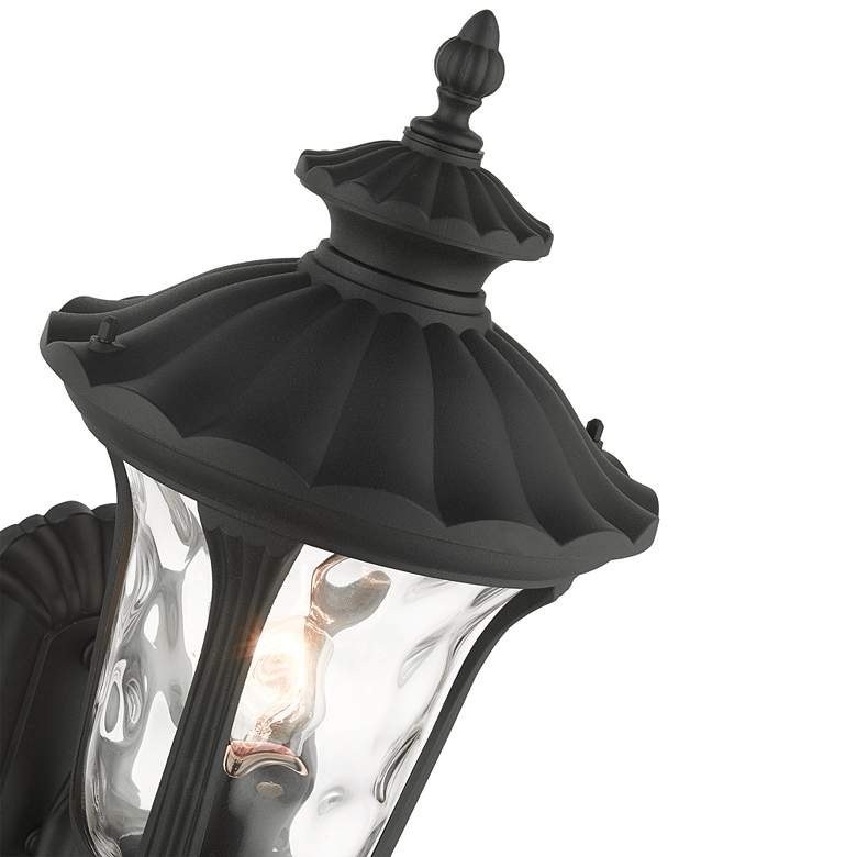 Image 3 Livex Oxford 19" High Textured Black Upward Lantern Outdoor Wall Light more views