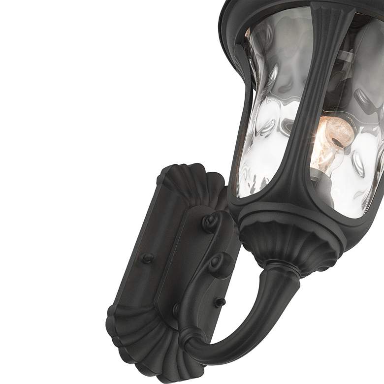 Image 4 Livex Oxford 19" High Textured Black Upward Lantern Outdoor Wall Light more views