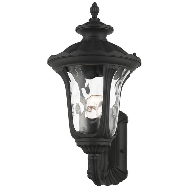 Image 5 Livex Oxford 19" High Textured Black Upward Lantern Outdoor Wall Light more views