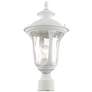 1_Livex Oxford 19" High Textured White Lantern Outdoor Post Light