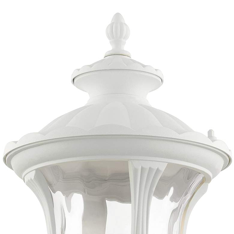 Image 2 Livex Oxford 19" High Textured White Lantern Outdoor Post Light more views
