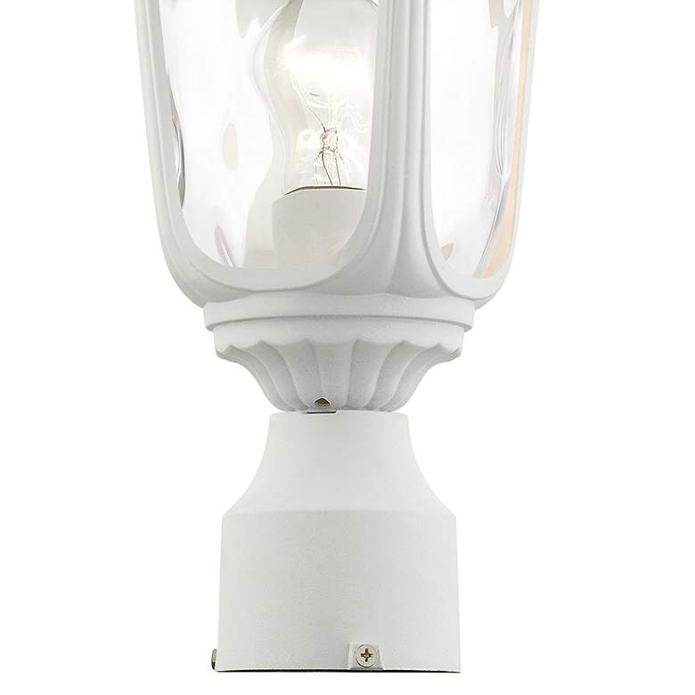 Image 3 Livex Oxford 19" High Textured White Lantern Outdoor Post Light more views