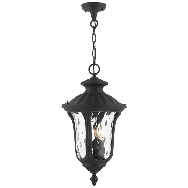 Image 2 Livex Oxford 20 1/2" High Textured Black Lantern Outdoor Hanging Light