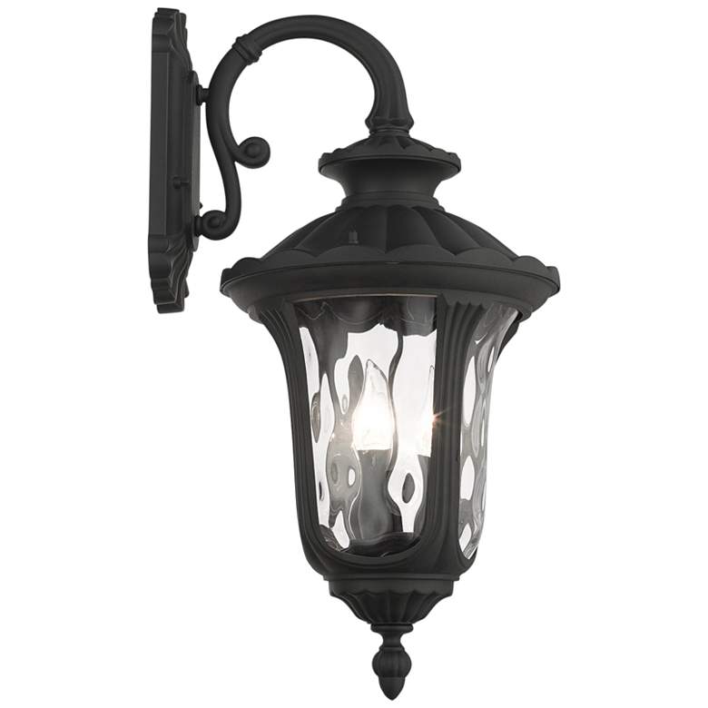 Image 2 Livex Oxford 22 1/2" High Black Downward Lantern Outdoor Wall Light