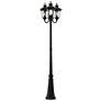 1_Livex Oxford 87" High Textured Black 3-Lantern Outdoor Post Light
