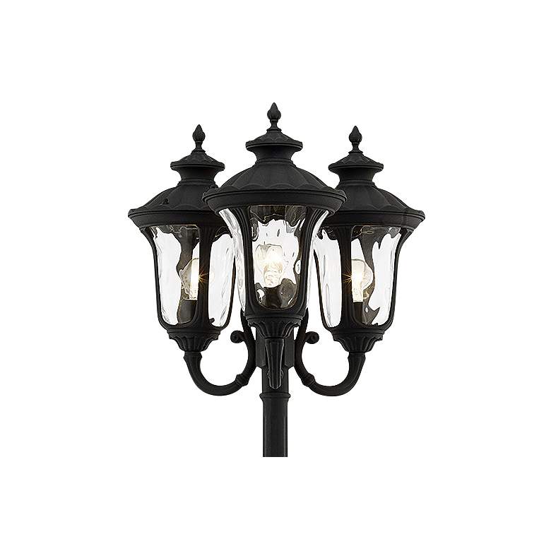 Image 2 Livex Oxford 87" High Textured Black 3-Lantern Outdoor Post Light more views