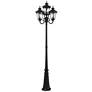 1_Livex Oxford 93" High Textured Black 4-Lantern Outdoor Post Light
