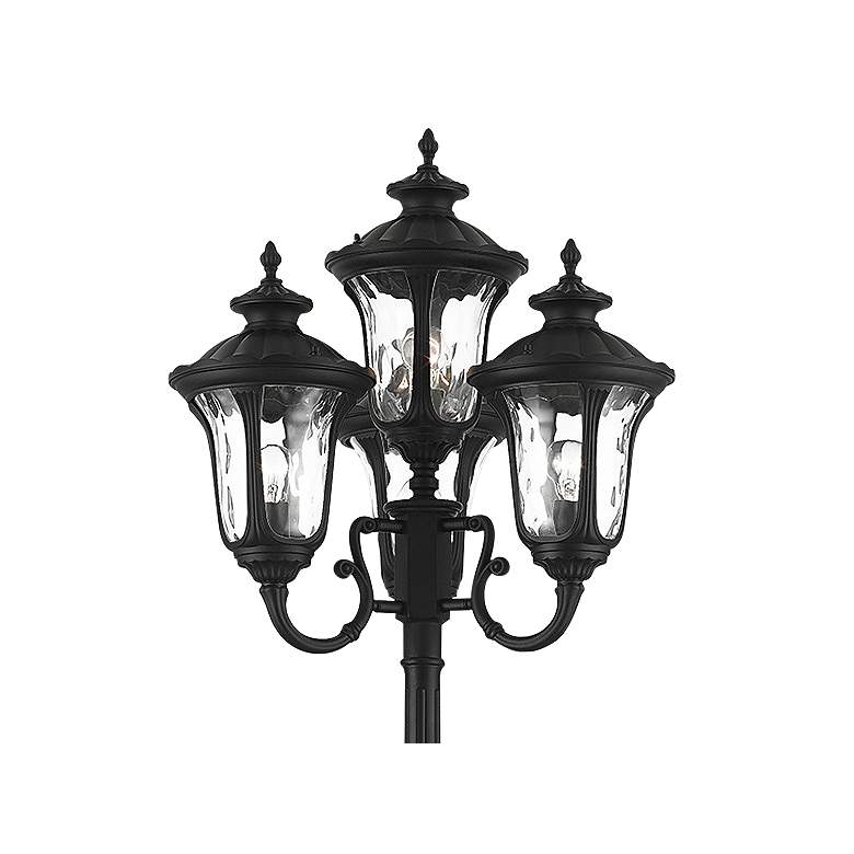 Image 2 Livex Oxford 93" High Textured Black 4-Lantern Outdoor Post Light more views