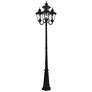 3_Livex Oxford 93" High Textured Black 4-Lantern Outdoor Post Light more views