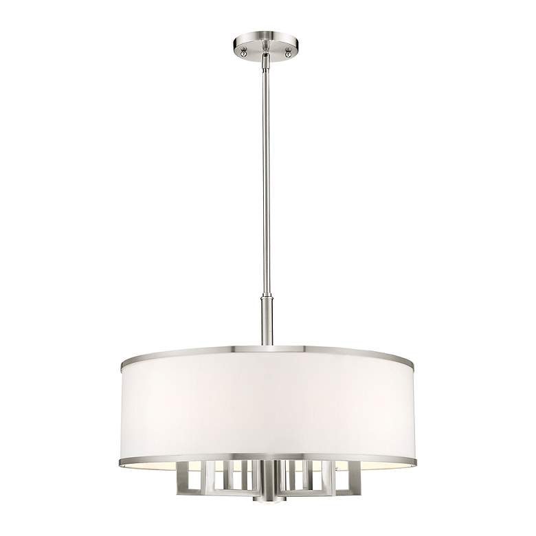 Image 4 Livex Park Ridge 24" Brushed Nickel Pendant with Downlight more views