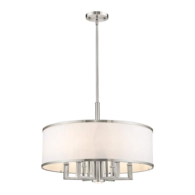 Image 5 Livex Park Ridge 24" Brushed Nickel Pendant with Downlight more views