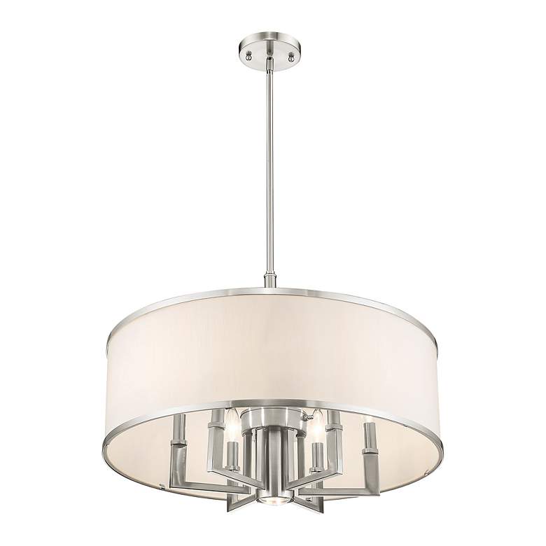 Image 6 Livex Park Ridge 24" Brushed Nickel Pendant with Downlight more views