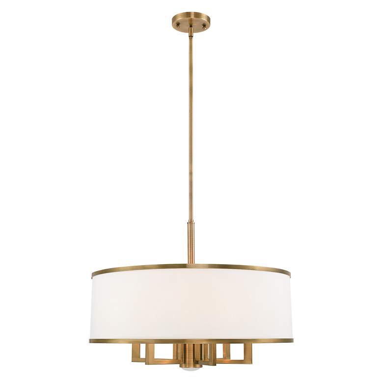 Image 3 Livex Park Ridge 24" Wide Antique Brass 7-Light Chandelier more views