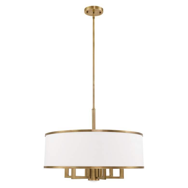 Image 4 Livex Park Ridge 24" Wide Antique Brass 7-Light Chandelier more views