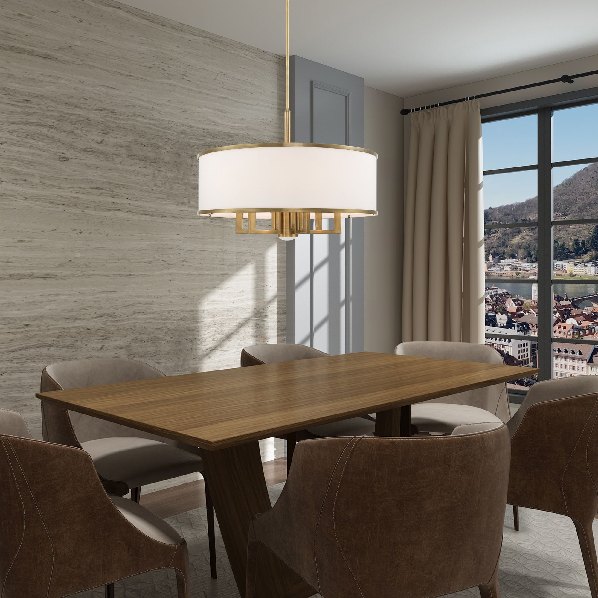 Livex Park Ridge 24" Wide Antique Brass 7-Light Chandelier