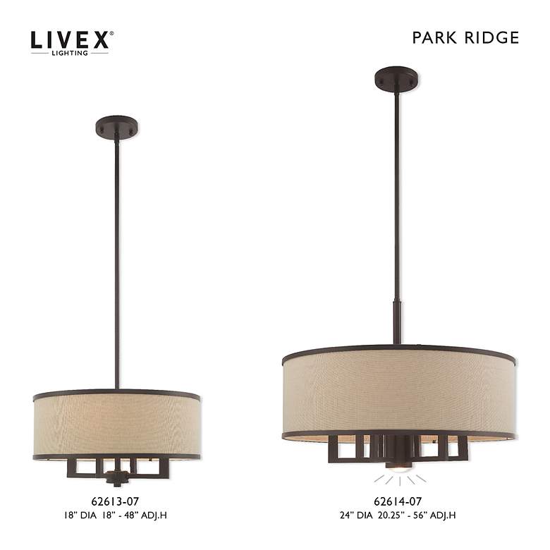 Image 4 Livex Park Ridge 24" Wide Bronze 6-Light Drum Pendant more views