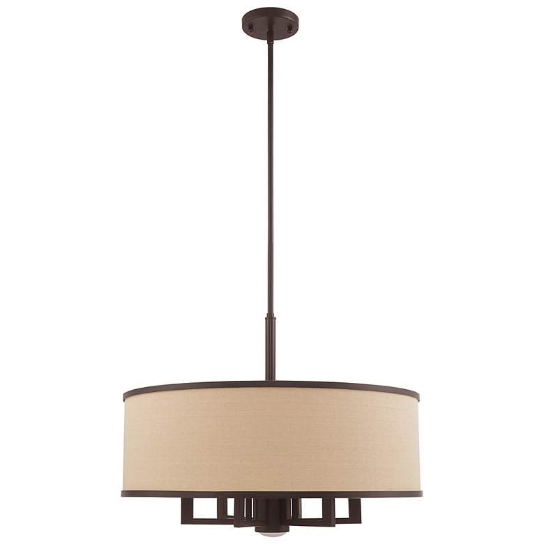 Image 5 Livex Park Ridge 24" Wide Bronze 6-Light Drum Pendant more views