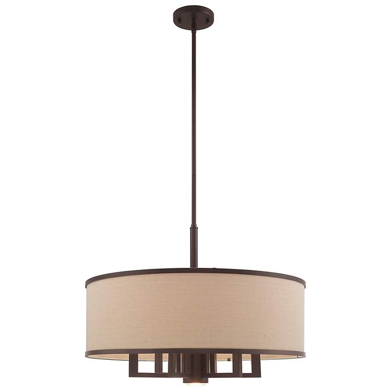 Image 6 Livex Park Ridge 24" Wide Bronze 6-Light Drum Pendant more views