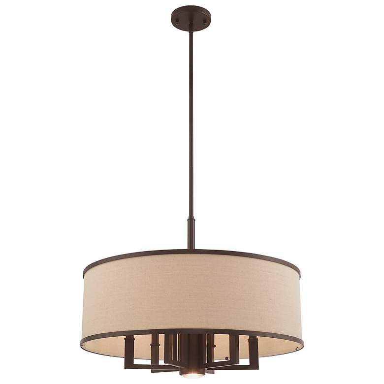 Image 7 Livex Park Ridge 24" Wide Bronze 6-Light Drum Pendant more views