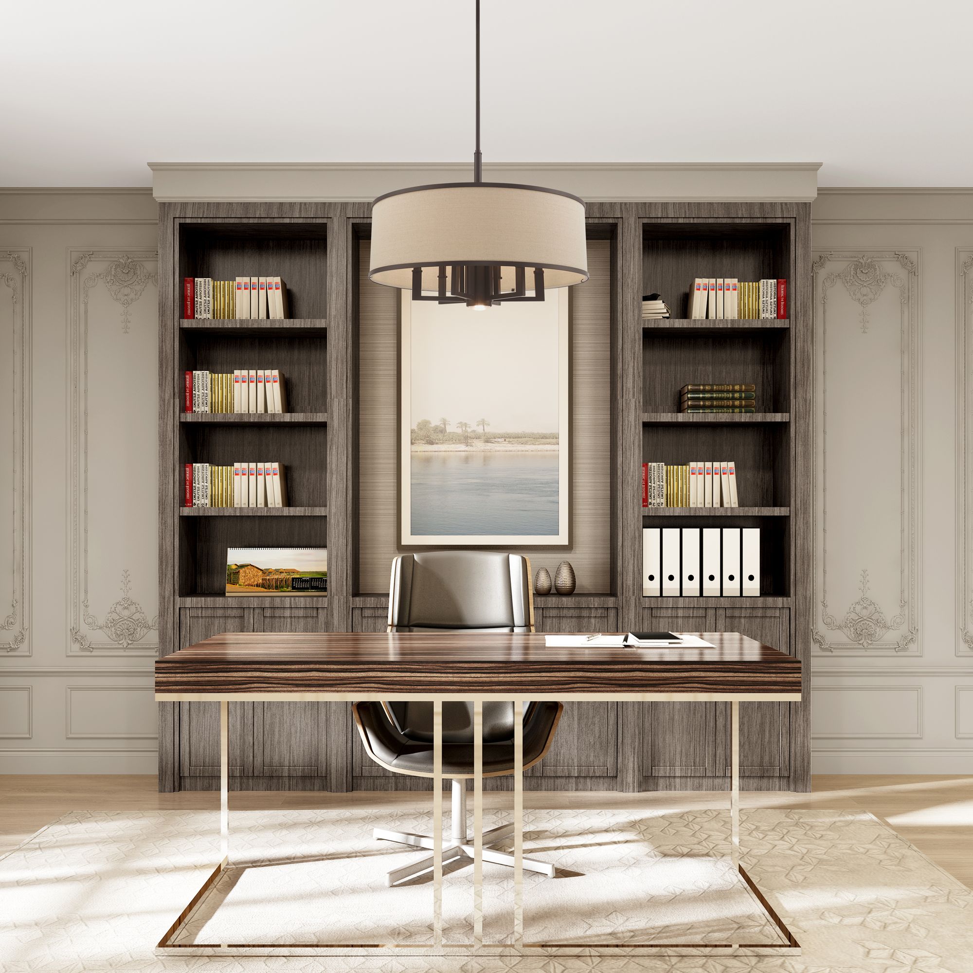 Livex Park Ridge 24" Wide Bronze 6-Light Drum Pendant