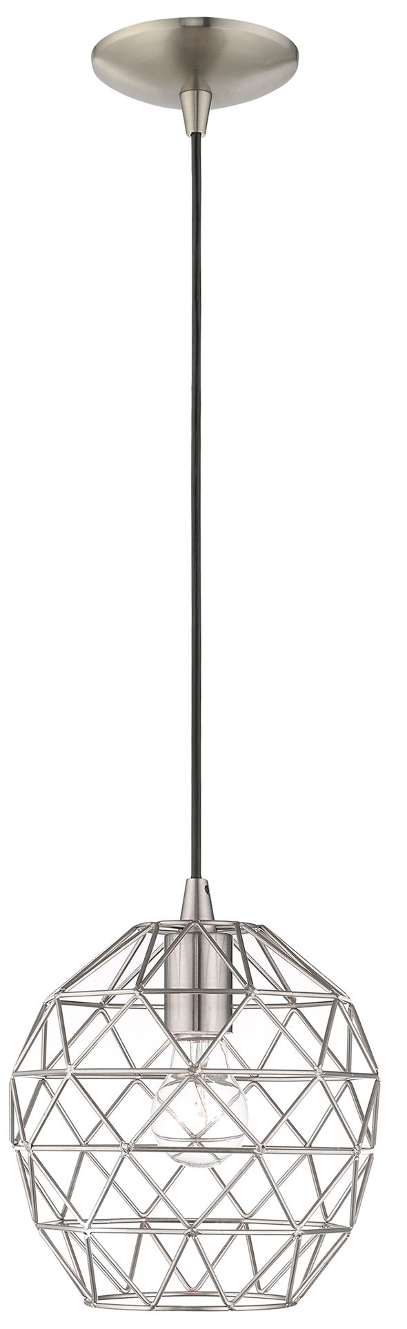 Image 2 Livex Paxten 8" Wide Brushed Nickel Mini Pendant