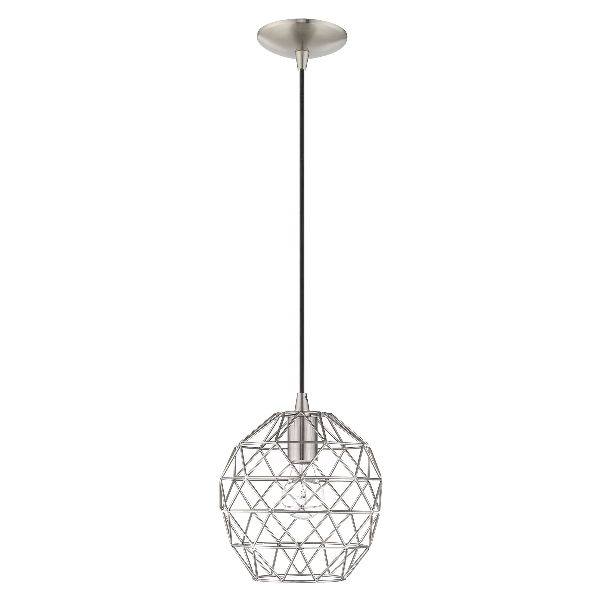 Livex Paxten 8" Wide Brushed Nickel Mini Pendant