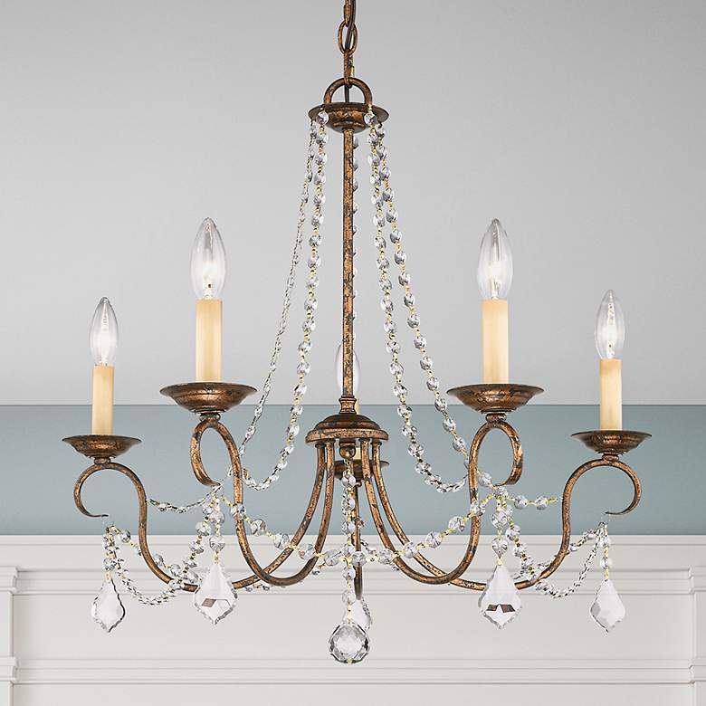 Image 1 Livex Pennington 25" Wide Golden Bronze 5-Light Chandelier