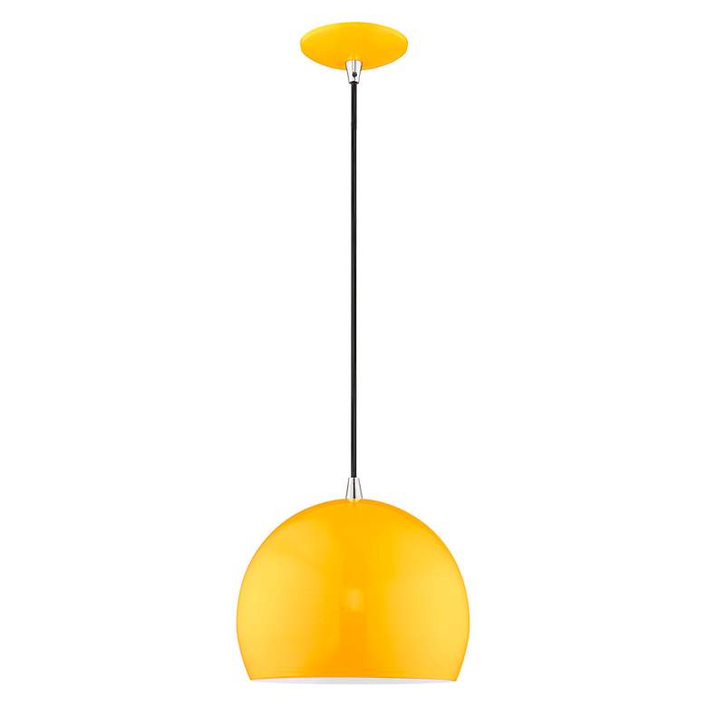 Image 4 Livex Piedmont 10" Wide Shiny Orange Dome Mini Pendant more views