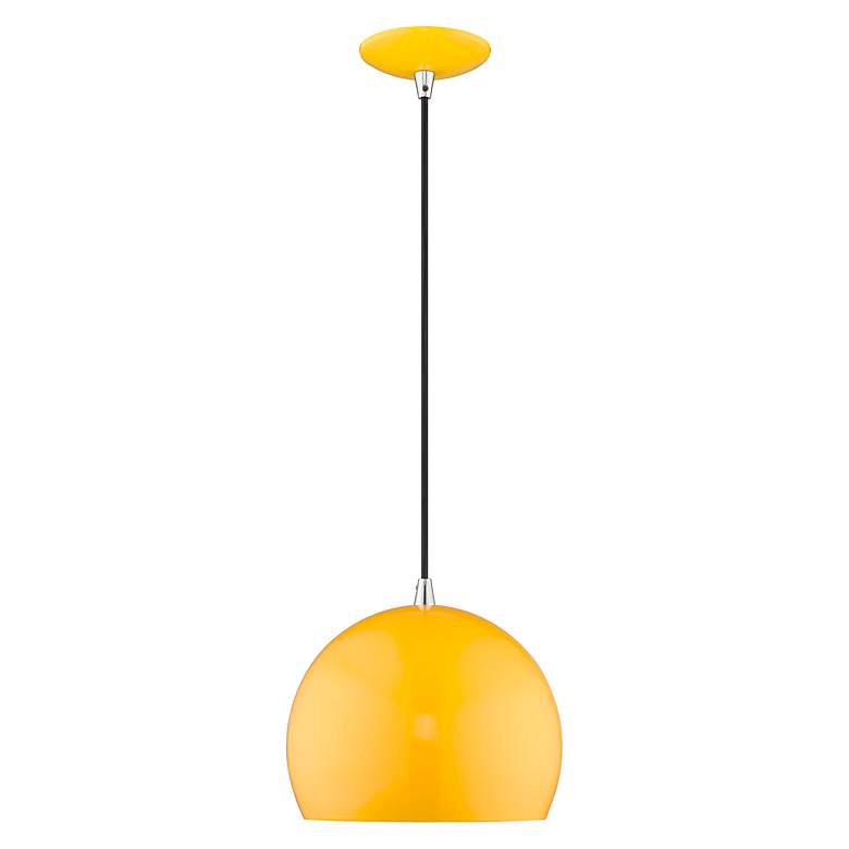 Image 5 Livex Piedmont 10" Wide Shiny Orange Dome Mini Pendant more views