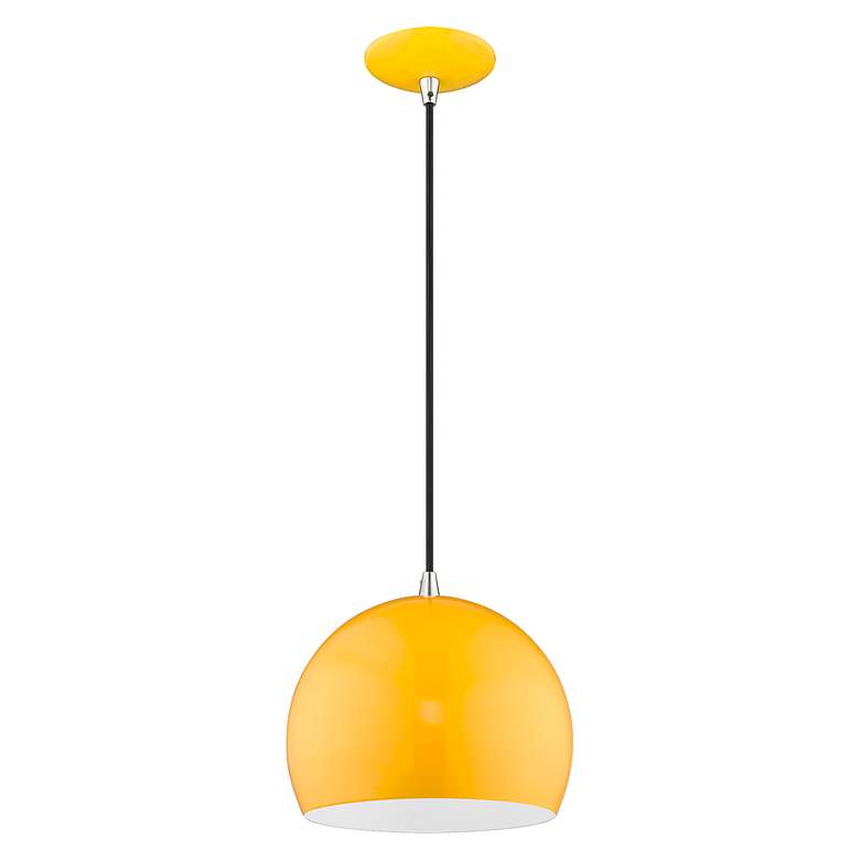 Image 6 Livex Piedmont 10" Wide Shiny Orange Dome Mini Pendant more views