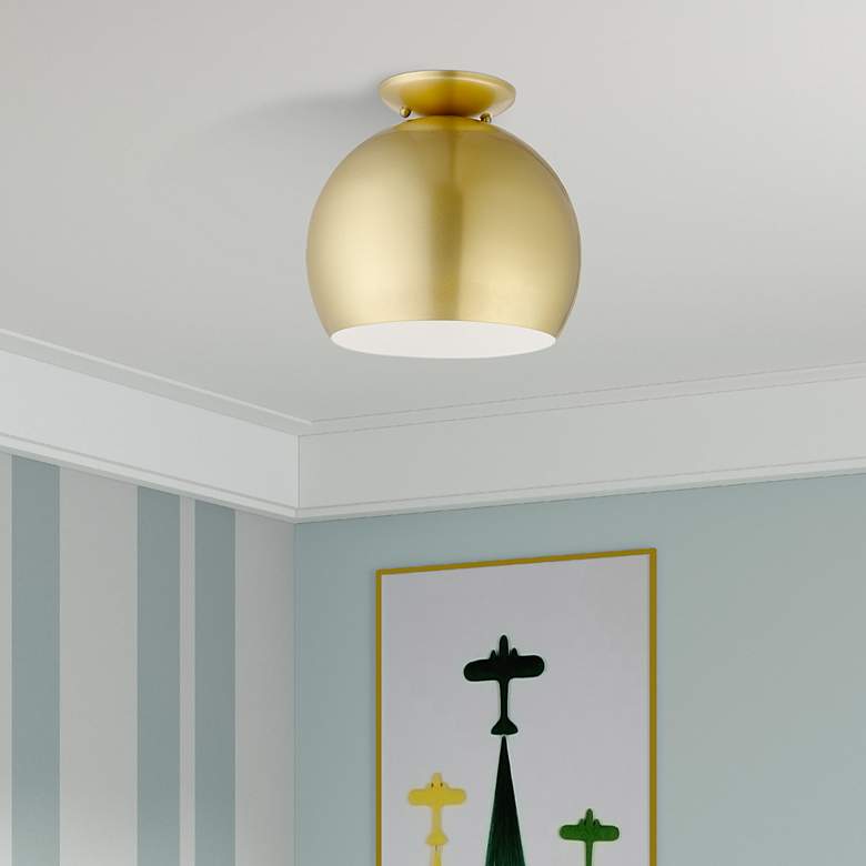 Image 1 Livex Piedmont 10" Wide Soft Gold Ceiling Light